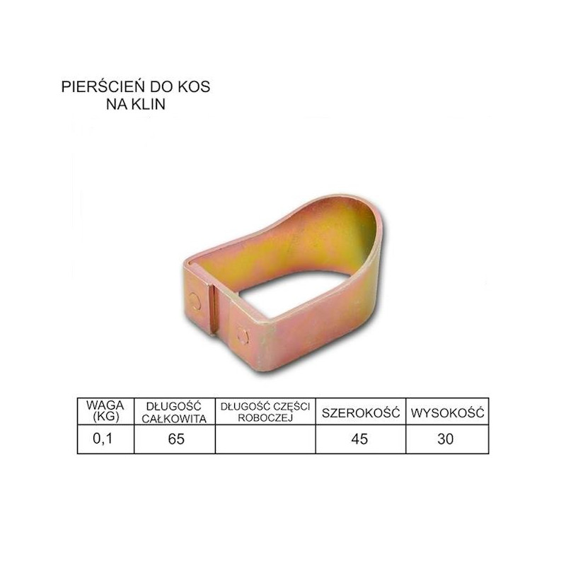 Pierścień do kosy na klin